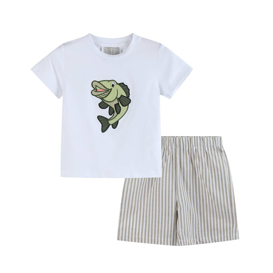 Big Mouth Bass Striped Shorts Set