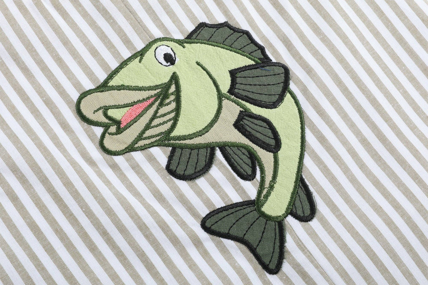 Big Mouth Bass Striped Shortalls