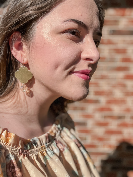 HD Golden Quatrefoil Earrings