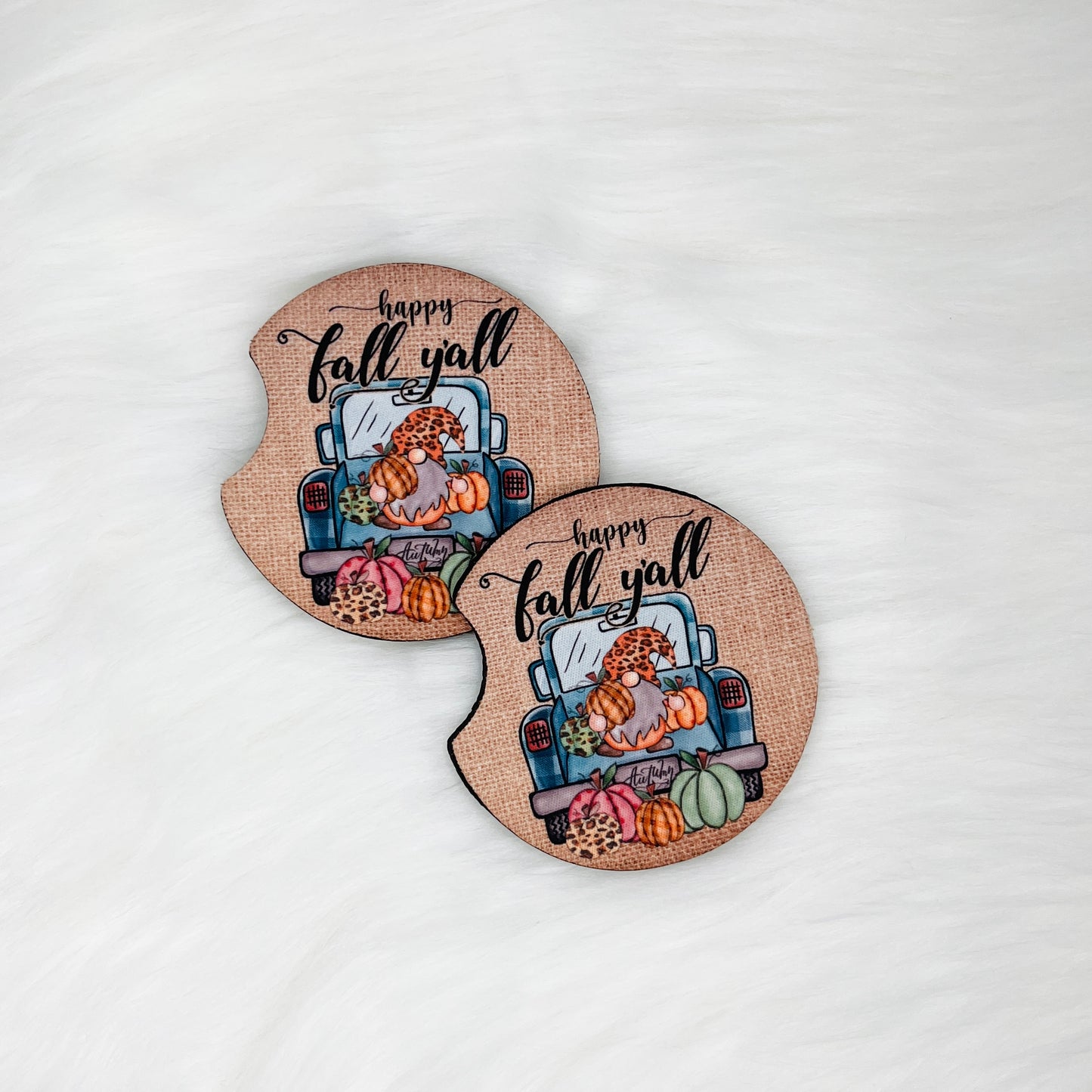 Happy Fall Y’all Car Coasters