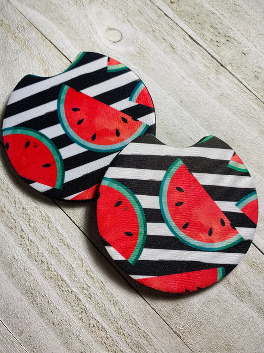 Watermelon Stripes Car Coasters