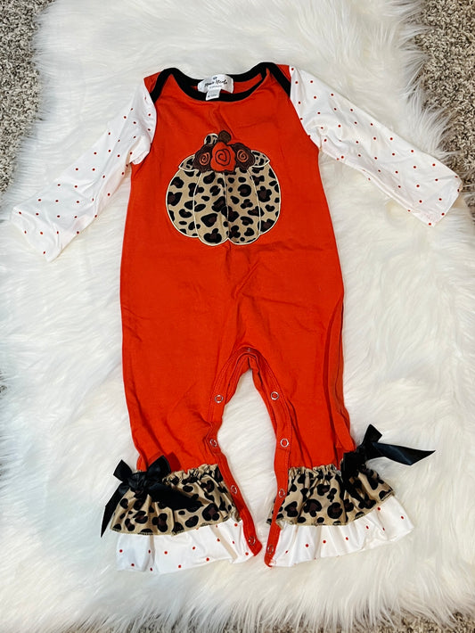 Leopard Pumpkin Romper