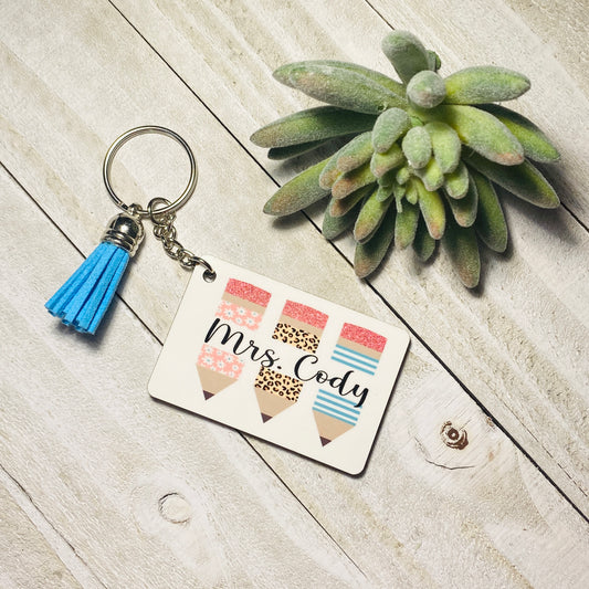 Mrs. Teacher Custom Keychain