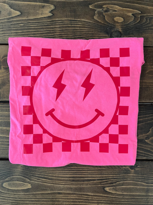 Happy Checkered Comfort Colors Tee