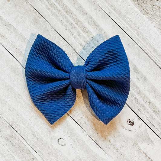 Blue Mini Bow Alligator Clip