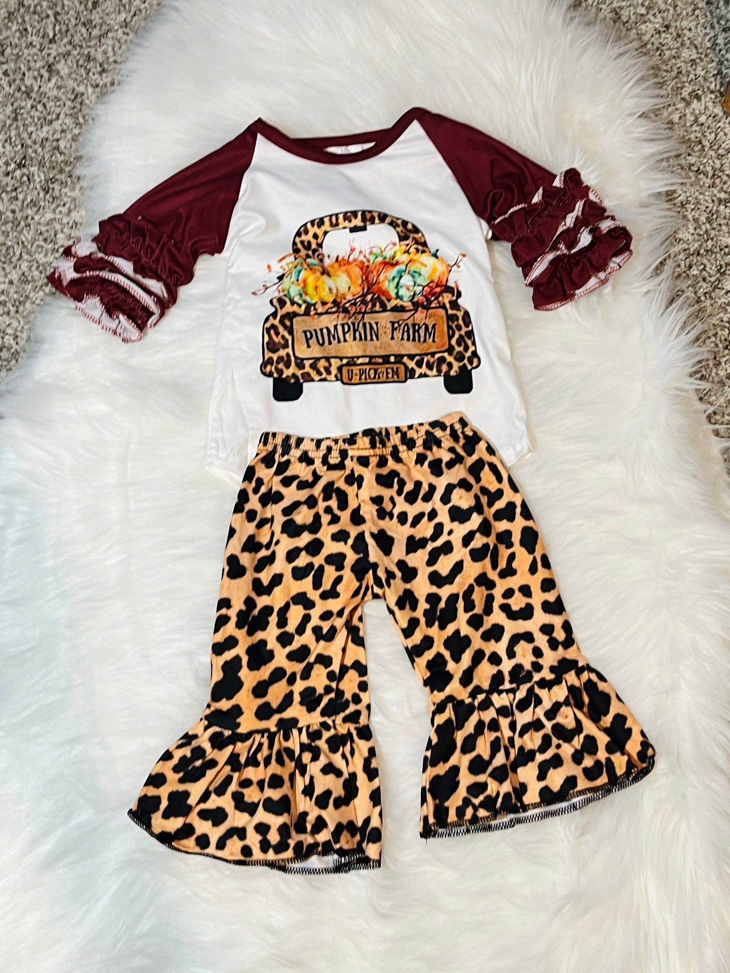 Cheetah Farm Truck Girls Pants Set