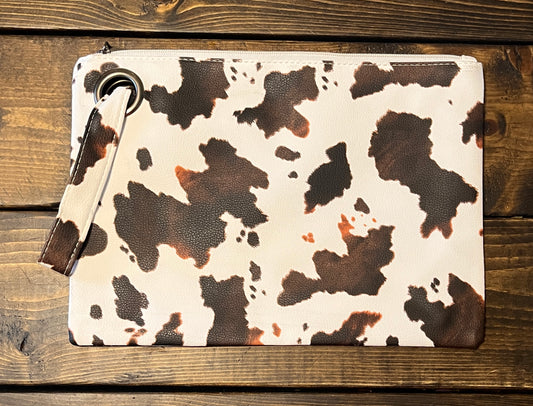 Large Cow Print Pouch