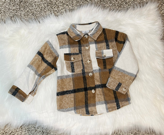 Plaid Button Down Fleece Shacket