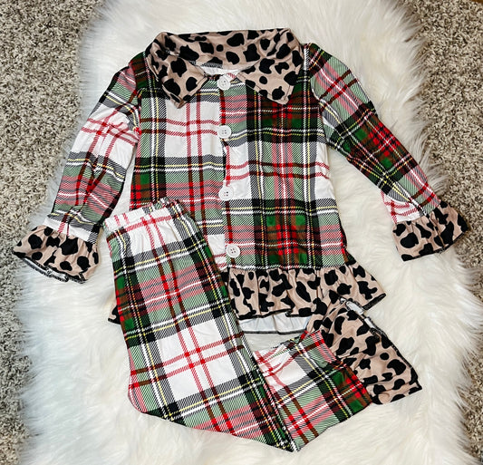 Christmas Plaid Girls Pajamas