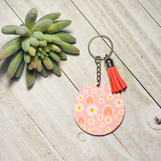 Rainbows & Daisies Keychain