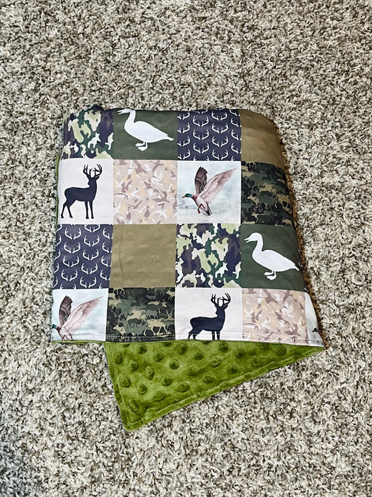 Hunting Wildlife Toddler Minky Blanket