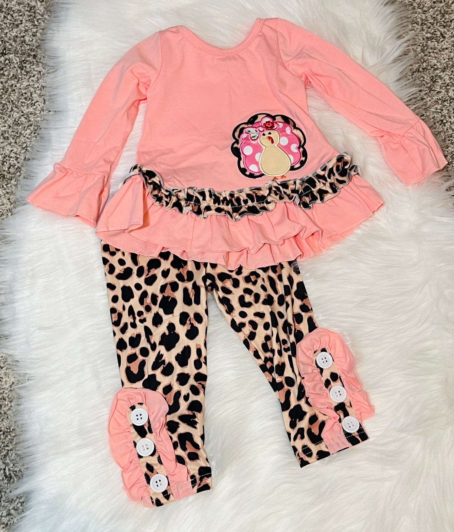 Leopard Turkey Peplum Set