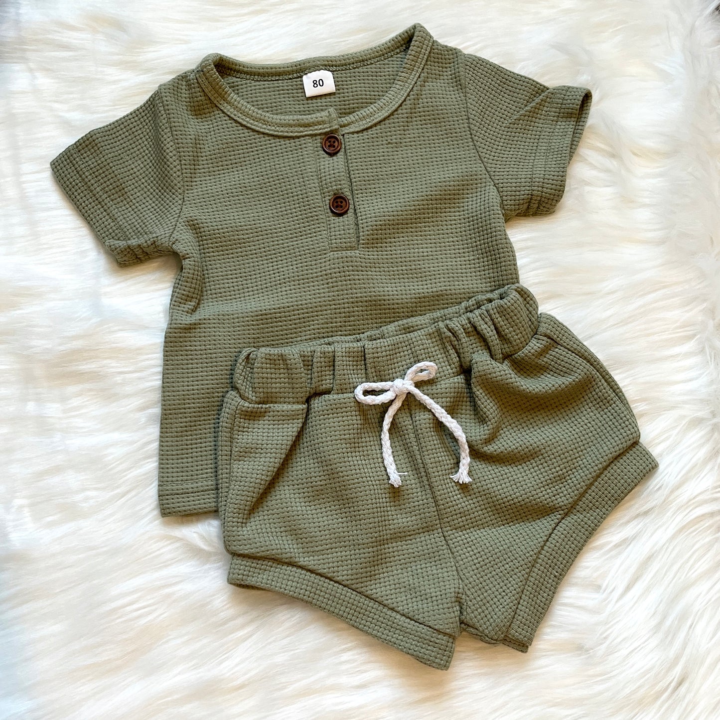 Sage Waffle Knit Set