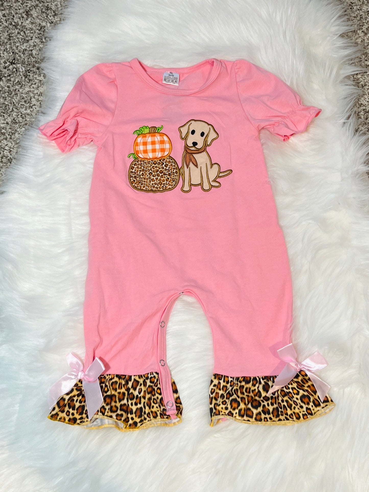 Puppies & Pumpkins Girls Romper