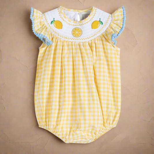 Little Lemon Love Smocked Romper