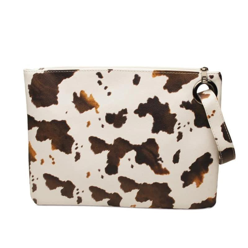 Large Cow Print Pouch