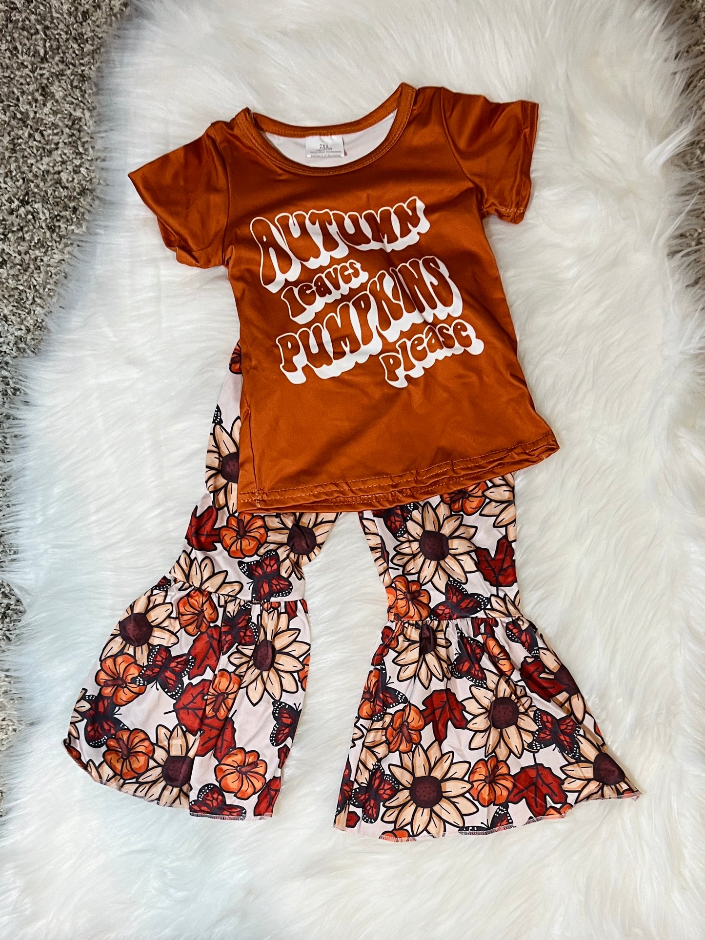 Autumn Leaves, Pumpkins Please Girls Bell Set