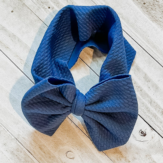 Blue Mini Bow Headwrap