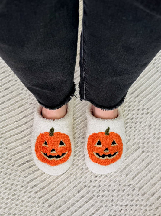 The Julianna Jack-O’-Lantern Slippers (Multiple colors)
