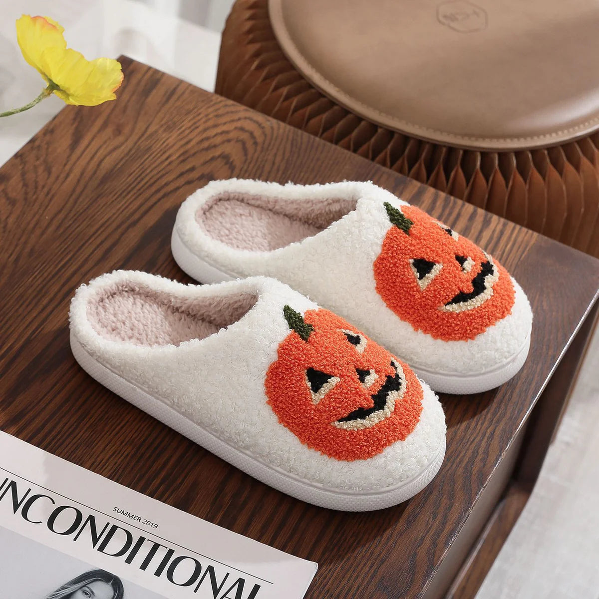 The Julianna Jack-O’-Lantern Slippers (Multiple colors)