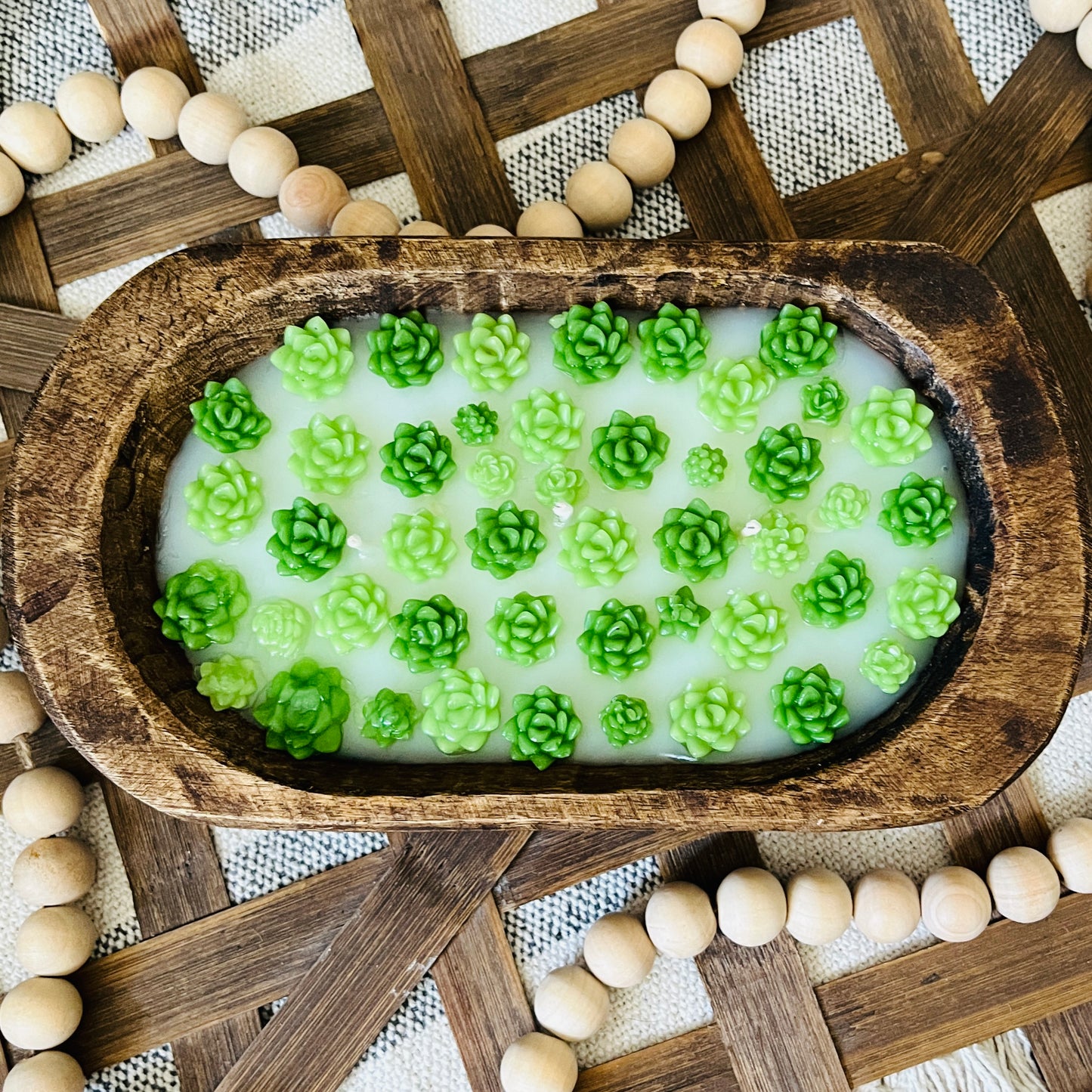 Succulent Dough Bowl Candle