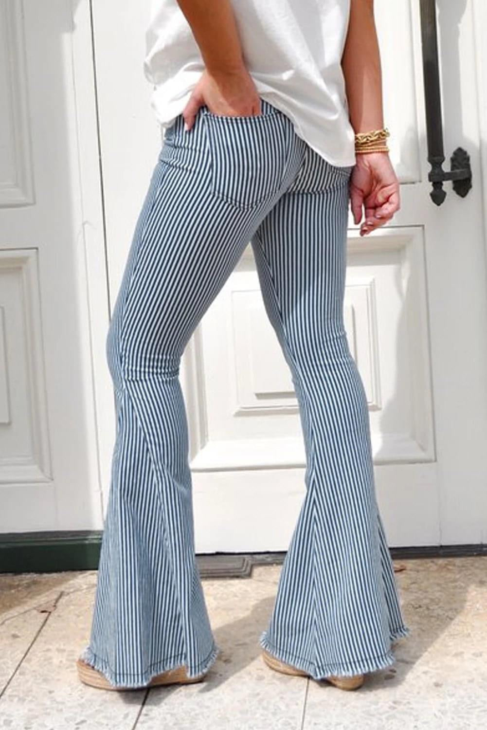 Blue Pinstripe Bell Bottoms