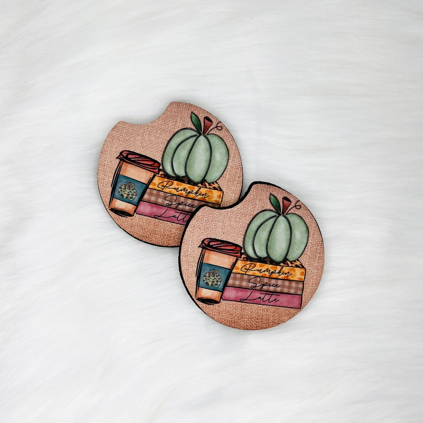 Pumpkin Spice Latte Car Coasters