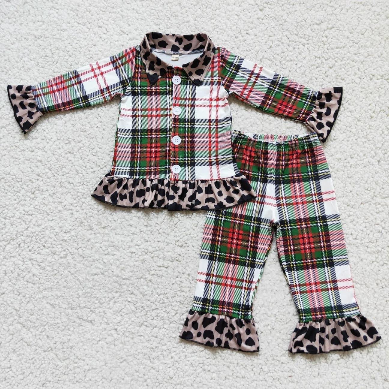 Christmas Plaid Girls Pajamas