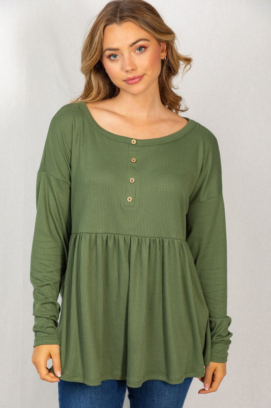 Olive Babydoll Blouse