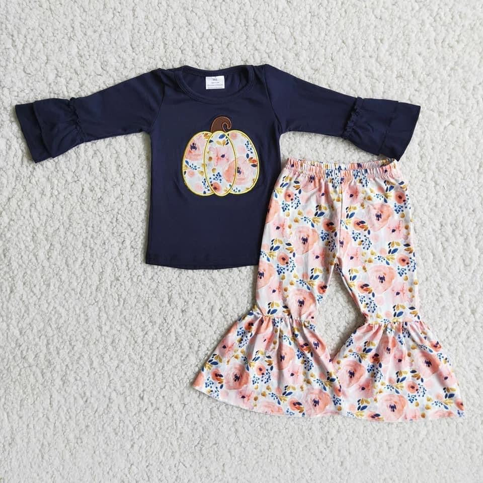 Navy Pumpkins Girls Bell Set