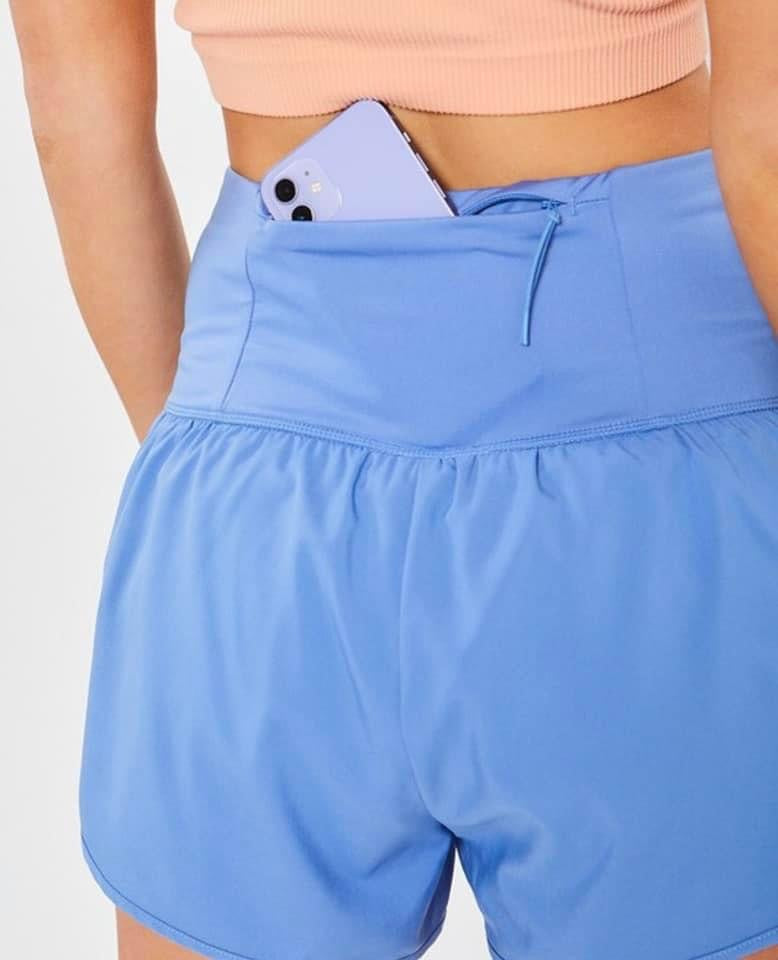 Zipper Pocket Active Wear Shorts