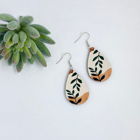 Boho Botanical Teardrop Earrings