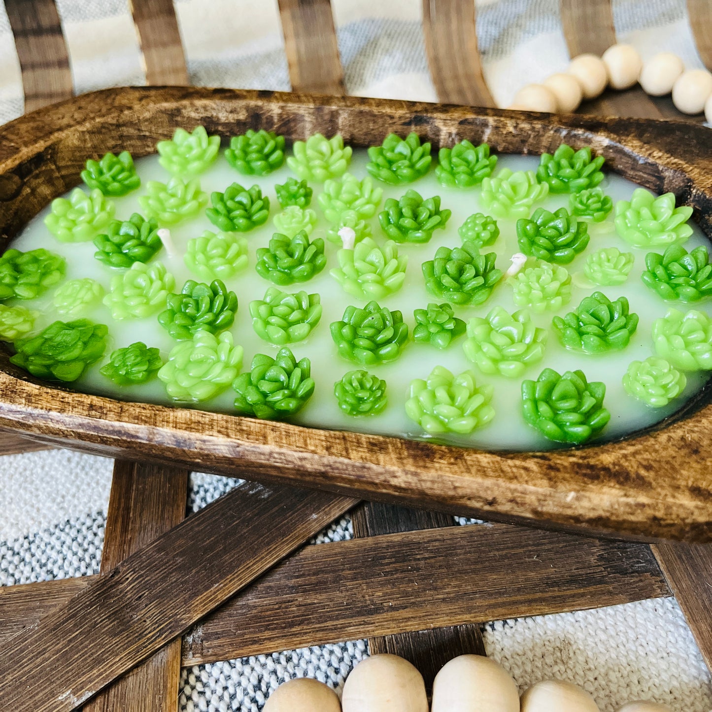 Succulent Dough Bowl Candle