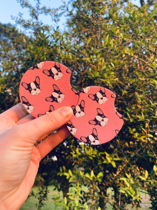 Boston Terrier Car Coasters