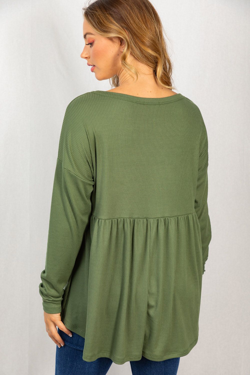 Olive Babydoll Blouse