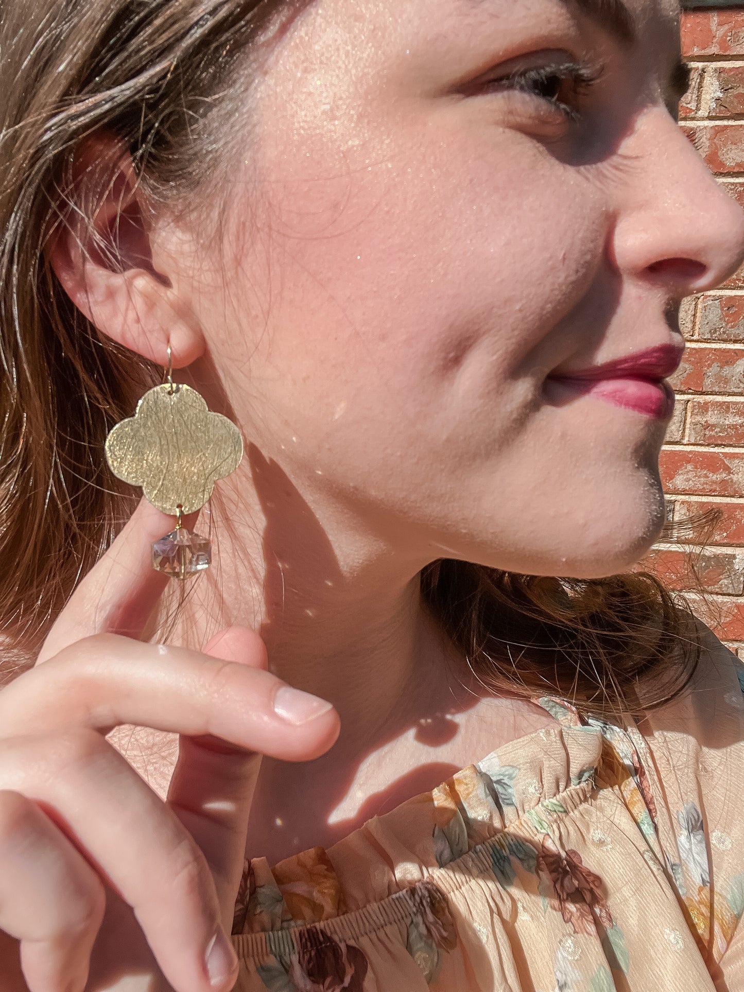 HD Golden Quatrefoil Earrings