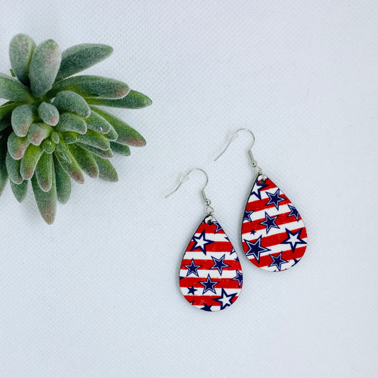 Stars & Stripes Teardrop Earrings