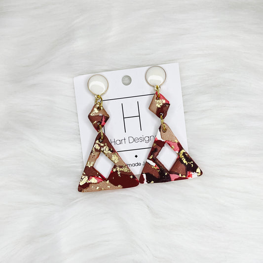 HD Abstract Purple Triangle Earrings