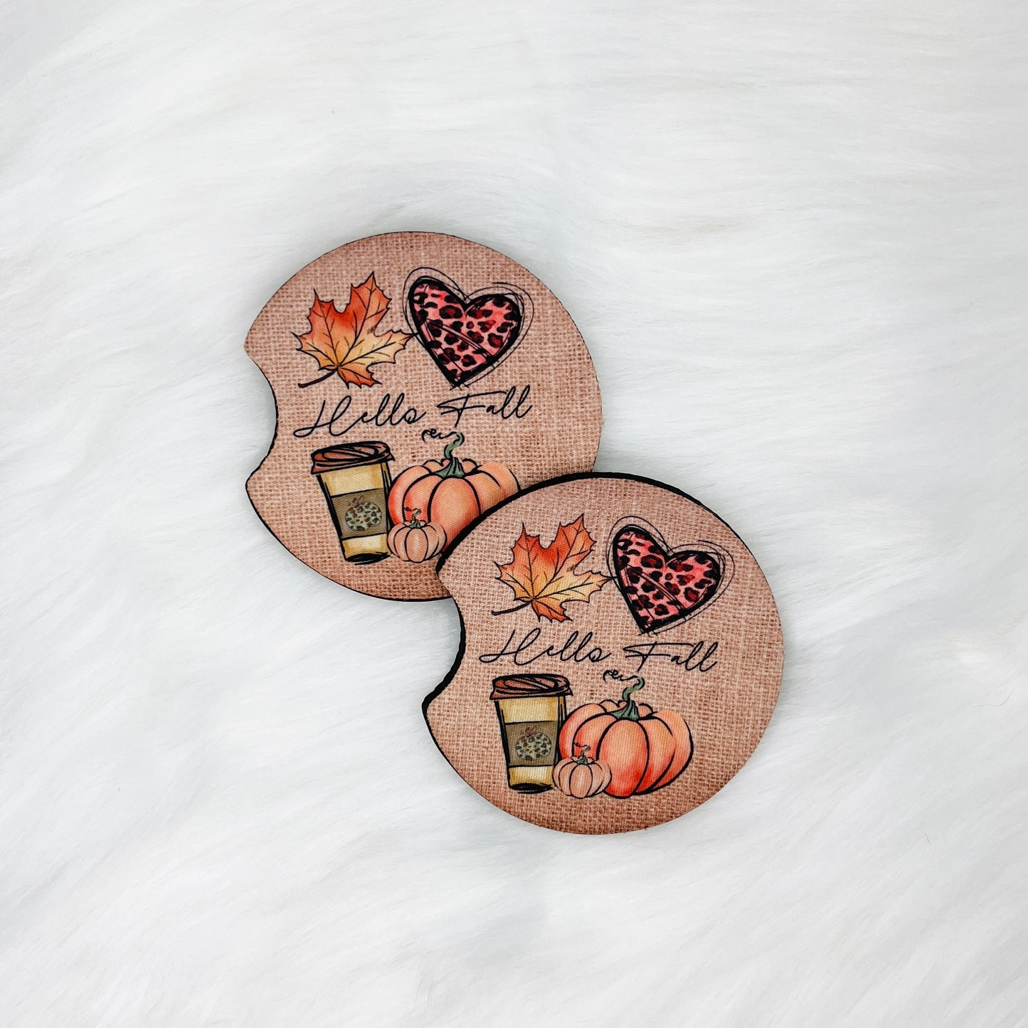 Hello Fall Car Coasters