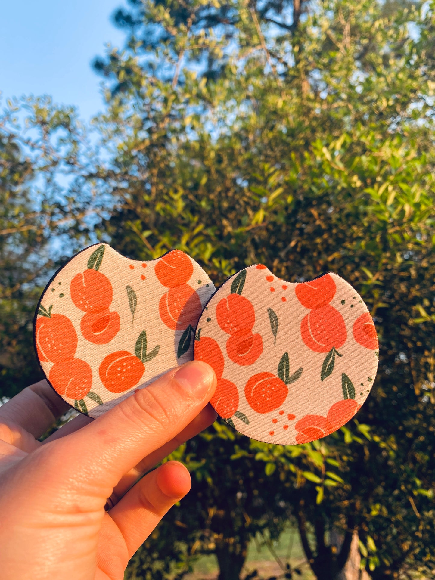 Sweet like Peaches Car Coasters