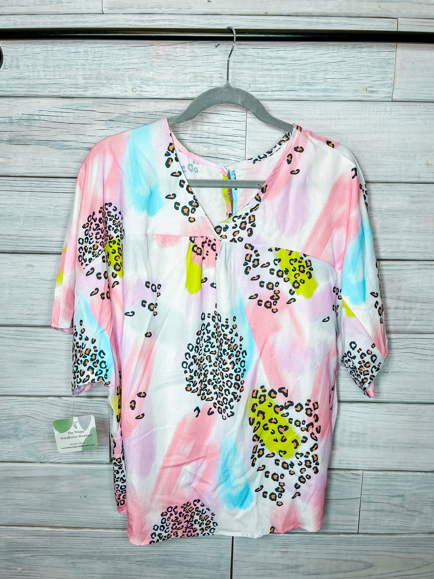 Multi Colored Leopard Print Blouse