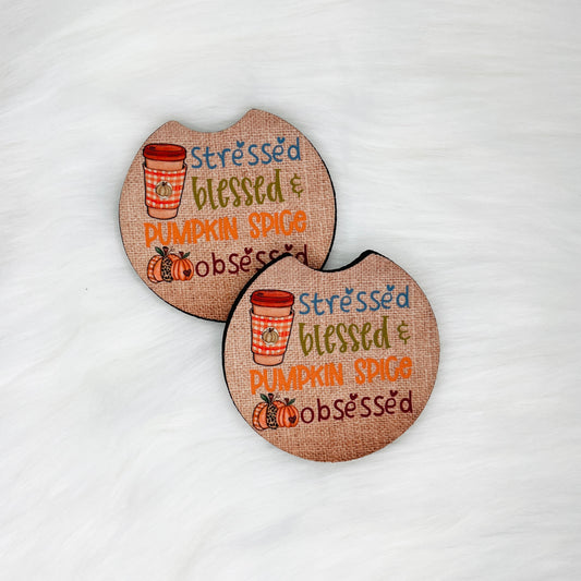 Pumpkin Spice Obsessed Car Coaster