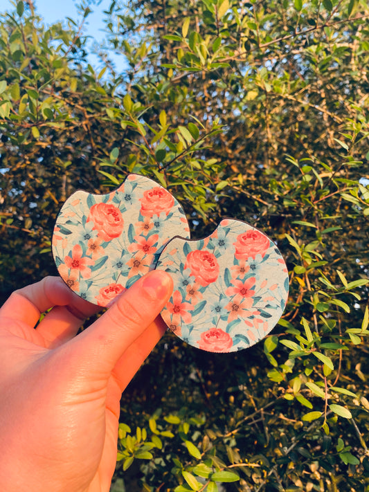 Cotton Candy Bloom Car Coasters