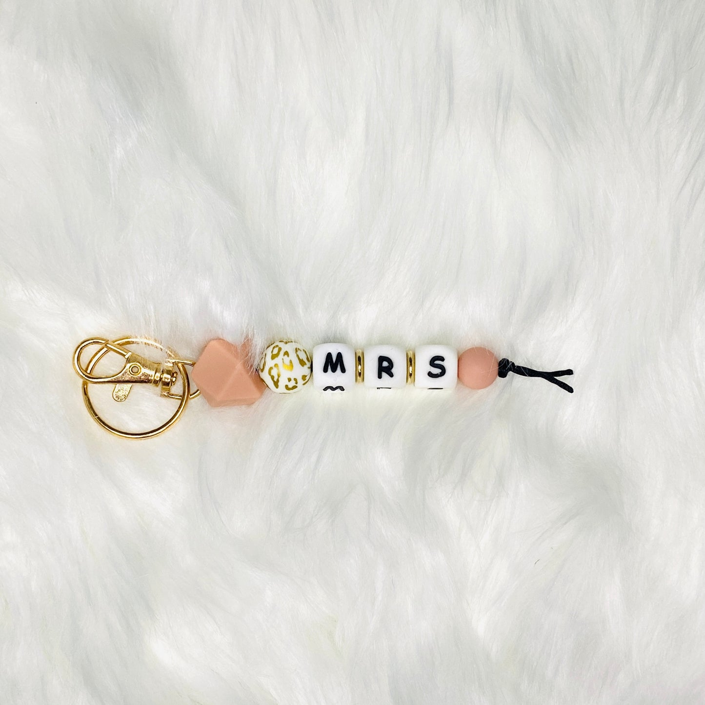 Pink & Leopard Mrs Keychain