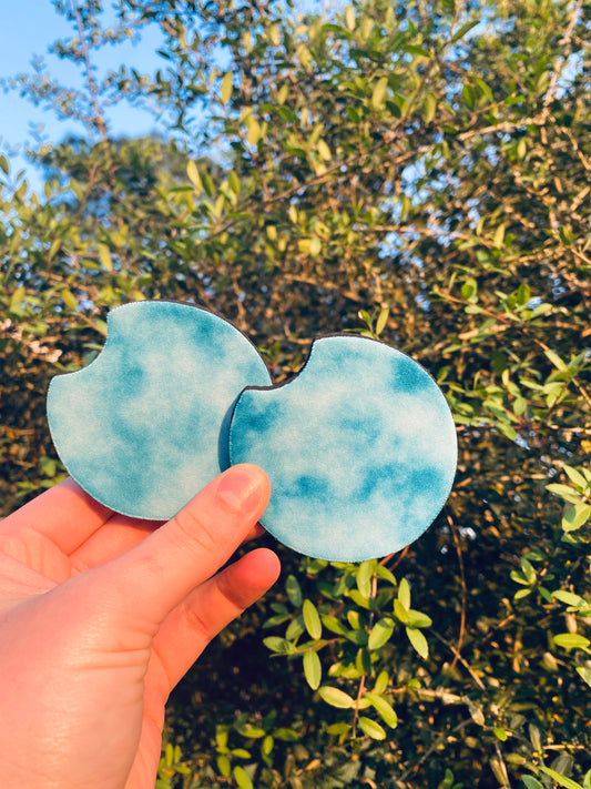 Mottled Blue Car Coasters