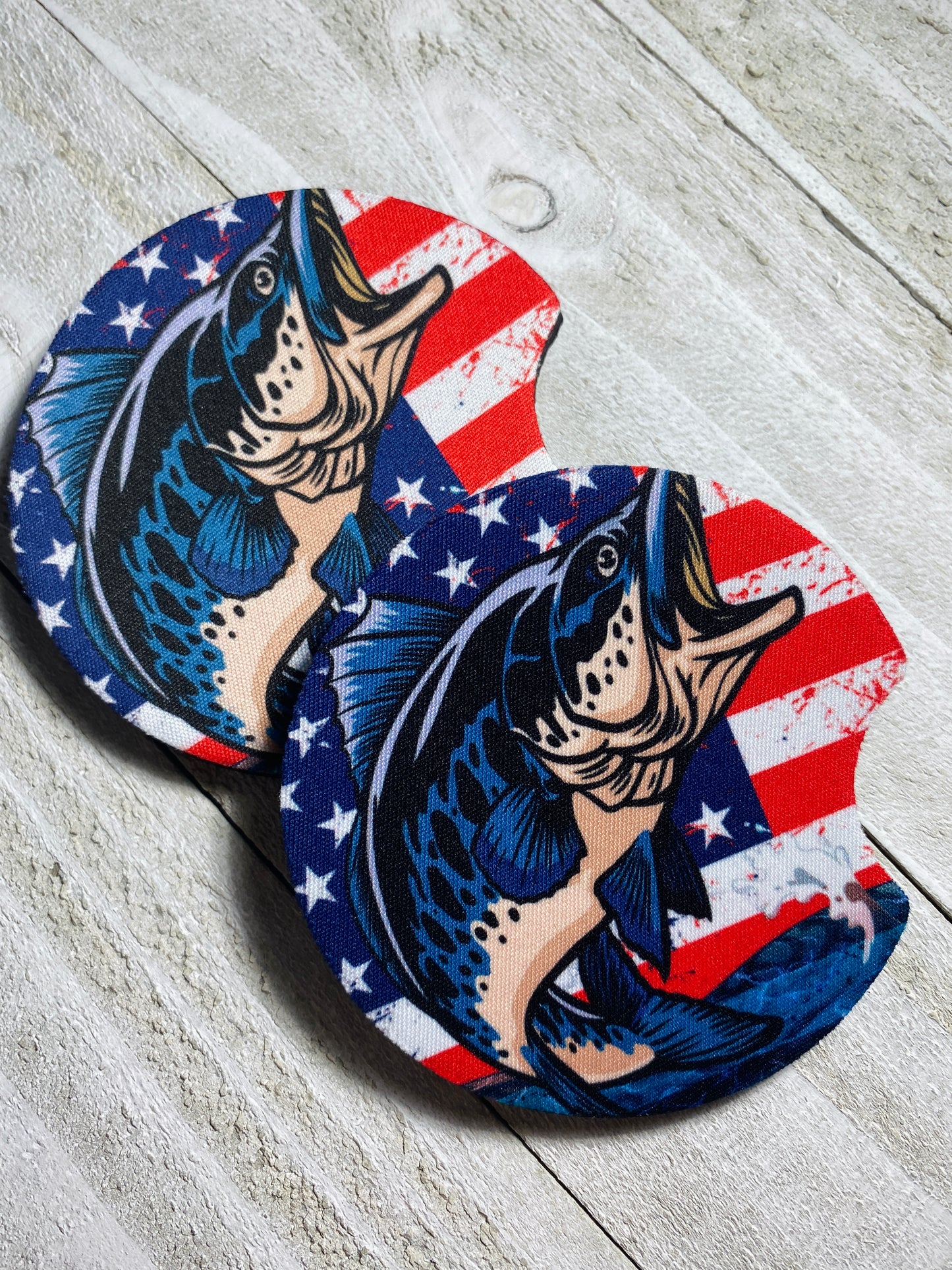 Hooked on Freedom Car Coasters