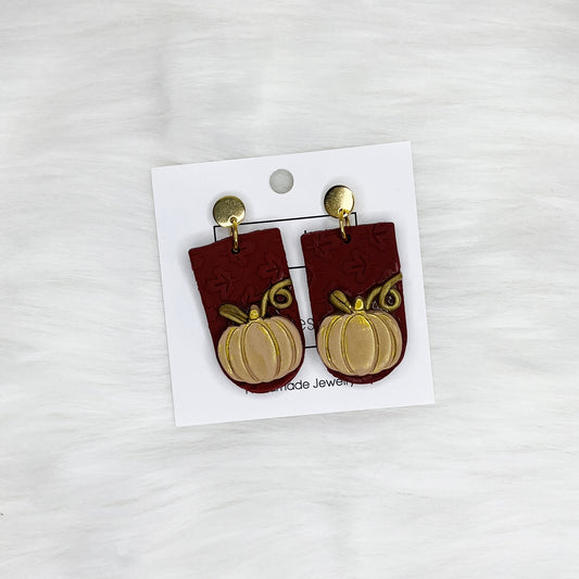 HD Precious Pumpkin Burgundy Earrings