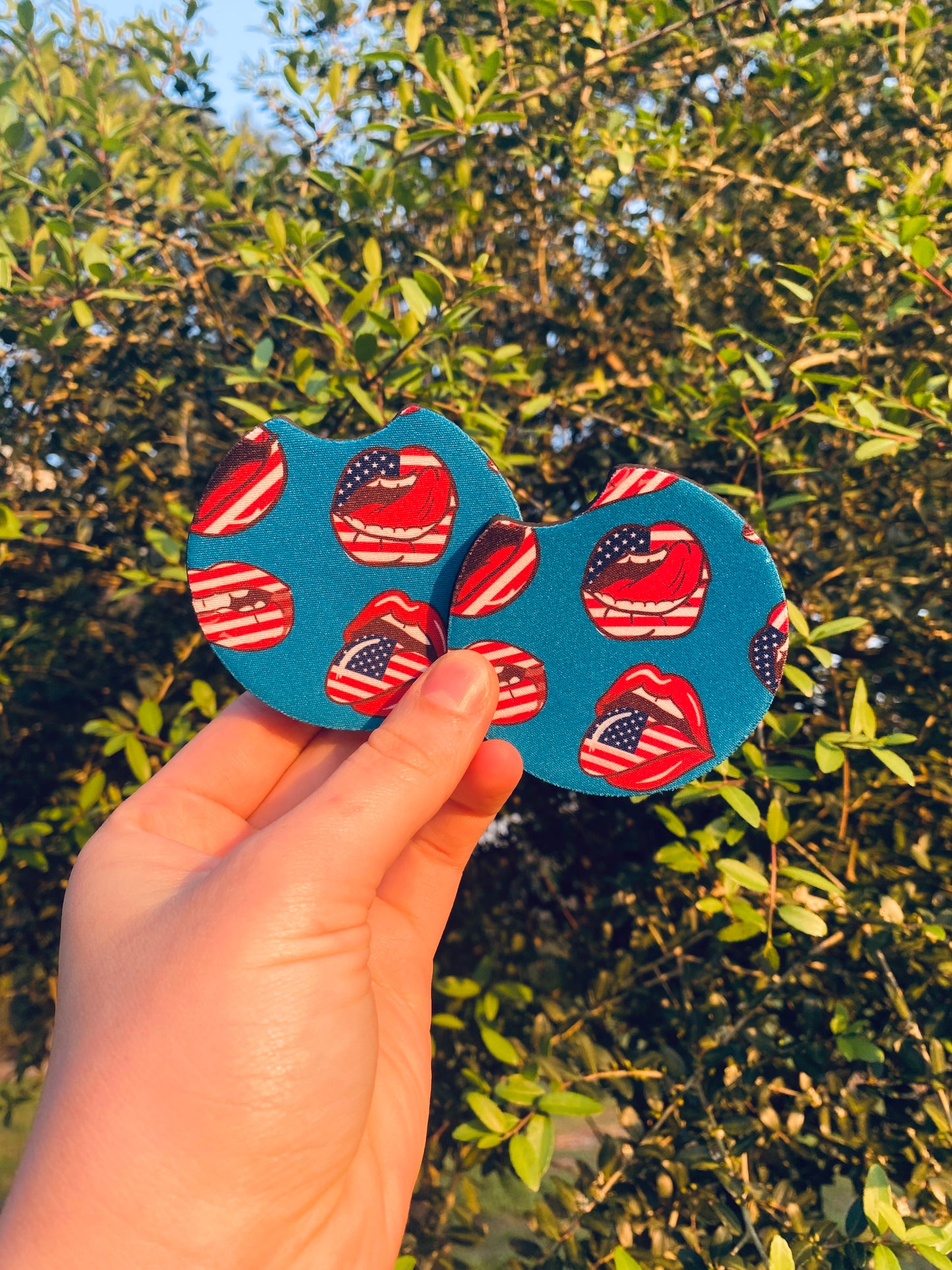 American Lips Car Coasters